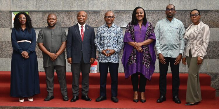 Ras Mubarak with officials from the African Development Bank and the African Union Commission in Abidjan. Photo credit Ras Mubarak