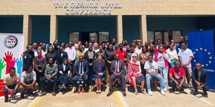 Youth stakeholders and partners during the Youth Sector Development Coordination Framework Validation Workshop in Manzini. Photo credit: EU in Eswatini