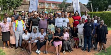 Participants and facilitators of the WASH community training workshop hosted by the Ministry of Natural Resources and Energy in partnership with World Vision Eswatini. Photo credit: Ministry of Natural Resources and Energy Eswatini