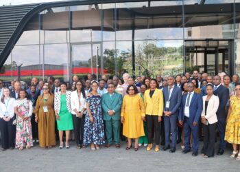 SARCOF-32 delegates having a photo moment with minister of Tourism and Environmental Affairs after she officially opened the 3-day long forum.