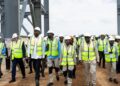 President Daniel Chapo and members of his delegation during a walkabout at the Mozambique LNG Project site in Afungi following the announcement of the full takeover of the multi billion dollar development.