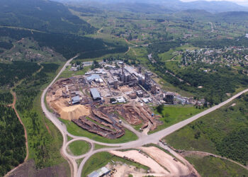 Aerial view of Montigny timber processing facility in Bhunya. Photo SA forestry