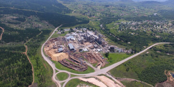 Aerial view of Montigny timber processing facility in Bhunya. Photo SA forestry