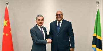 Chinese Foreign Minister Wang Yi met with Tanzanian Minister of Foreign Affairs and East African Cooperation Mahmoud Thabit Kombo on Friday in Dar es Salaam, calling for further strengthening China-Africa friendship. Photo by X/@ChinaDaily