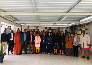Stakeholders from government, academia, civil society and the private sector pose for a group photo at the SibaneSami Hotel in Ezulwini during the inception workshop on Eswatini’s biosafety and genetic resource reporting.