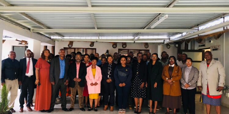 Stakeholders from government, academia, civil society and the private sector pose for a group photo at the SibaneSami Hotel in Ezulwini during the inception workshop on Eswatini’s biosafety and genetic resource reporting.