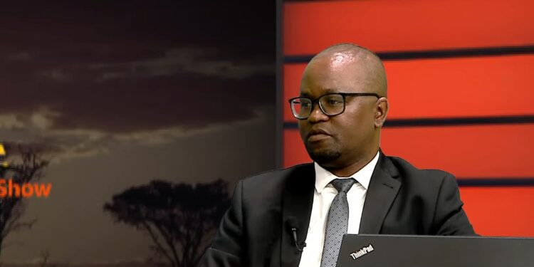 Swaziland Building Society legal manager Velaphi Dlamini, speaks on the final stage of the society’s conversion to a commercial bank. Photo credit: screengrab from the interview