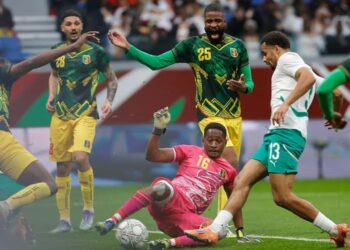 Iliman Ndiaye slots the ball home from close range after a goalkeeping error to give Senegal the lead against Mali in their AFCON 2025 quarter final clash in Tangier. Photo Getty Images