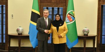 Chinese Foreign Minister Wang Yi meets Tanzanian President Samia Suluhu Hassan in Dar es Salaam