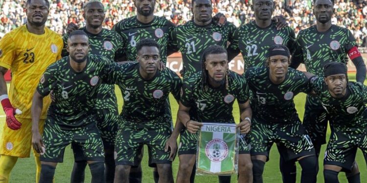 The Nigerian squad poses together ahead of their third-place match against Egypt at AFCON 2025 in Casablanca.