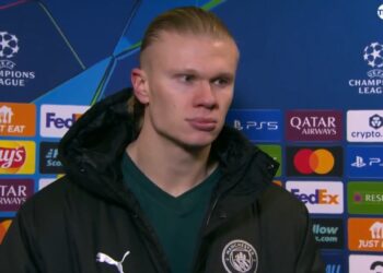 Erling Haaland addresses responsibility for City’s Bodo/Glimt defeat during an interview with TNT Sports. Photo credit: Screengrab of TNT Sports interview