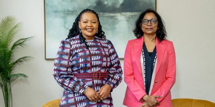 Minister Pholile Shakantu with Dr. Ruth Kattumuri during a courtesy visit in Mbabane Photo credit: Minister of Foreign Affairs and International Cooperation