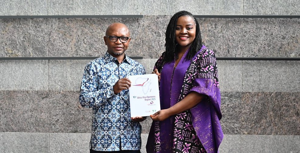 Ras Mubarak with officials from the African Development Bank and the African Union Commission in Abidjan. Photo credit Ras Mubarak