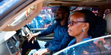 Ugandan opposition leader, Robert Kyagulanyi, aka Bobi Wine travelling with his wife, Barbara Kyagulanyi, in this previous photo is reportedly wanted dead or alive in Uganda. Photo by Reuters.