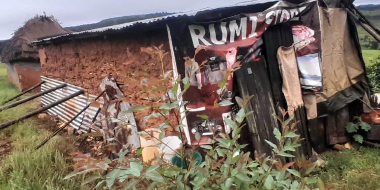 Heavy rains leave homes and buildings damaged across communities, displacing families.