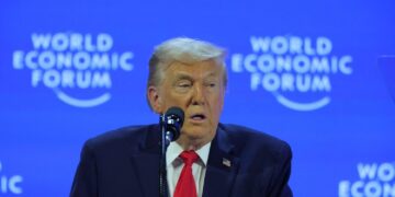 U.S. President Donald Trump attends the 56th annual World Economic Forum (WEF) meeting in Davos, Switzerland, January 21, 2026. REUTERS/Denis Balibouse