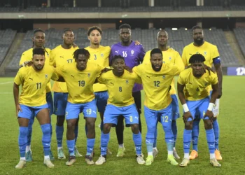 Gabon’s national football team, the Panthers, during an Africa Cup of Nations group match in Morocco