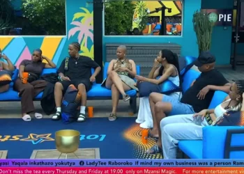 Some of the housemate at Big Brother’s house having small talks .