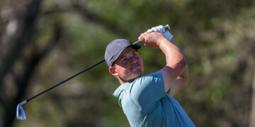 VAALPARK, SOUTH AFRICA - APRIL 9: Austin Cherichella during round 2 of the Q School Finals at Heron Banks Golf & River Resort on April 9, 2025 in Vaalpark, South Africa. EDITOR'S NOTE: For free editorial use. Not available for sale. No commercial usage. (Photo by Carl Fourie/Sunshine Tour)