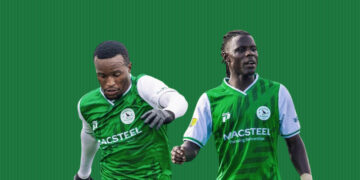 Former Nsingizini Hotspurs players, Joel Madondo and Sambulo Simelane. Photo by Nsingizini Hotspurs official page and graphics by Adekunle Owolabi.