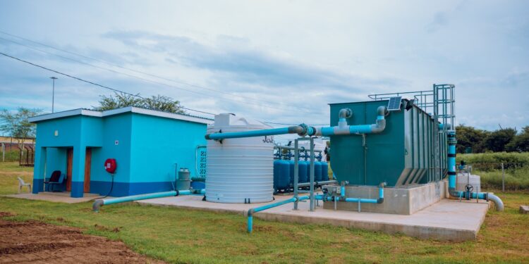 One of Mbabane’s water treatment plants helping to restore supply after recent maintenance work. Photo by EWSC
