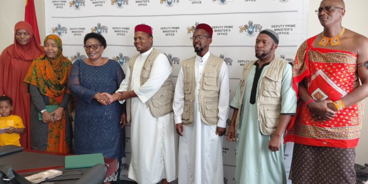 The Deputy Prime Minister alongside officials from the Deputy Prime Minister’s Office and representatives of the Mohammed VI Foundation of Africa, through OVLemca Eswatini. Photo by DPMO