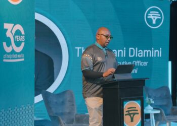 FNB Eswatini Chief Executive Officer Thokozani Dlamini delivering his remarks during the Press Play media engagement held yesterday at House on Fire.