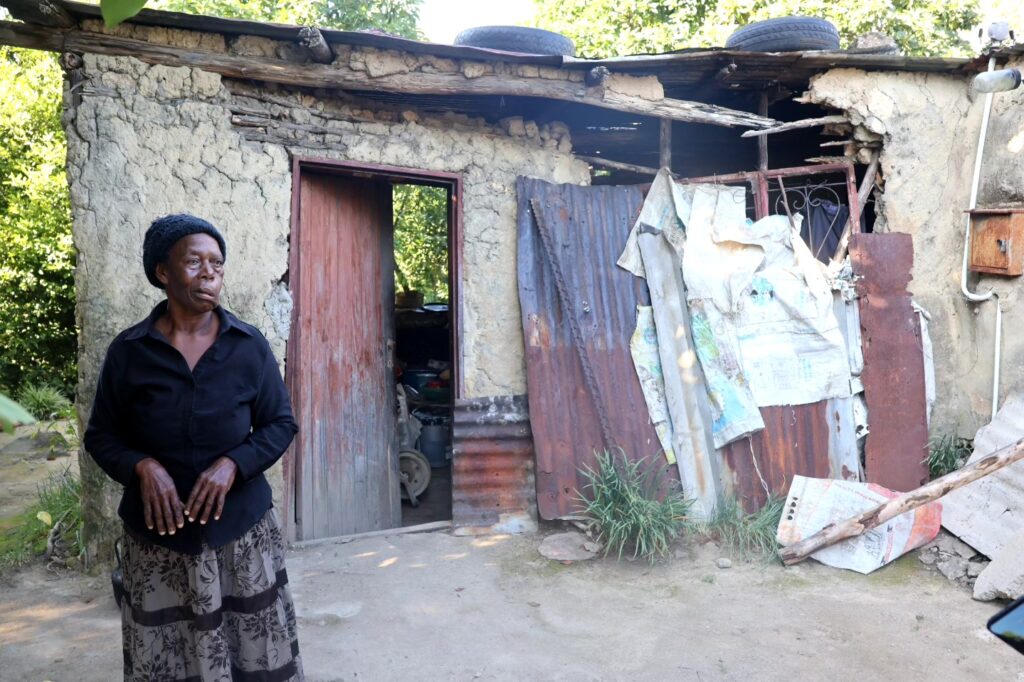 The dilapidated home of Gogo Lucy Ntombane Motsa, destroyed by a storm nearly two years ago, before reconstruction.