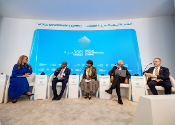 Minister for Information Communications and Technology Hon Savannah Maziya seated with fellow panelists during a high level discussion at the World Government Summit in Dubai.