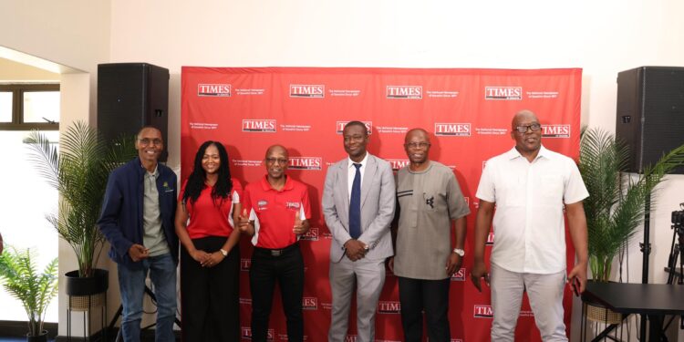 Minister of Sports, Culture, and Youth Affairs Bongani Nzima joins representatives from e-Mali, Ezulwini Municipality, Athletics Eswatini, and other key stakeholders at the launch of the inaugural Times of Eswatini Half Marathon. Photo by Times of Eswatini