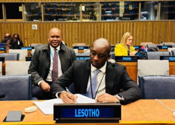 Ambassador Matete ’Nena delivers Lesotho’s national statement at the 64th Commission for Social Development session at the United Nations in New York. Photo credit: Ministry of Foreign Affairs and International Relations, Lesotho