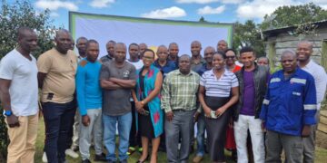 Participants at the gender and family-focused conservation workshop, including Isidora Pinto, Thandeka Msibi, Thembinkosi Mthethwa and Nomathemba Xaba. Photo by ENTC