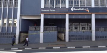Eswatini Bank Manzini Branch where E1.6 million was stolen during a robbery in the early hours of Monday. Photo by Eswatini TV