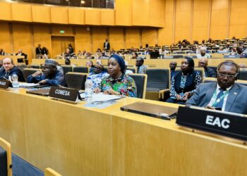 COMESA Secretary General Chileshe Mpundu Kapwepwe seated with fellow African Union delegates during the 39th Ordinary Session of the AU Assembly in Addis Ababa, February 2026.