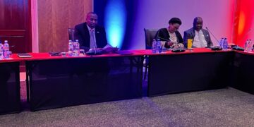 Prime Minister Russell Dlamini, Deputy Prime Minister Thulisile Dladla, and Minister of Education and Training Owen Nxumalo at the annual Cabinet Retreat in Ezulwini. Photo by EBIS