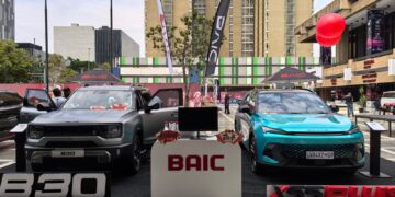 Some of the BAIC vehicles displayed at the China-Africa Exchange event