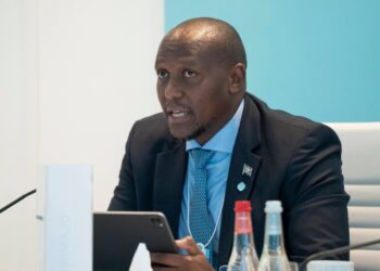 Prime Minister Russell Mmiso Dlamini addresses global leaders at the World Government Summit in Dubai, presenting Eswatini’s vision for development beyond 2030 under XDGs 2045.