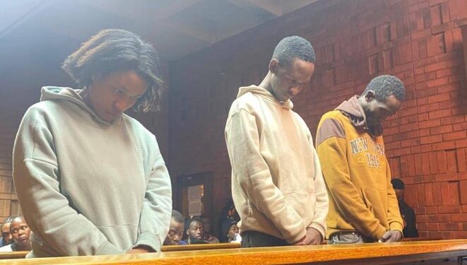 Three suspects, Dikeledi Tears Phela, Gositsiane Machidi, and McClaren Mushwana, appear in the dock at Pretoria Magistrate’s Court facing murder and carjacking charges over the death of Bolt driver Isaac Satlat.