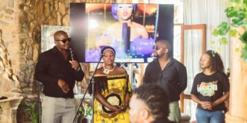 Isidora Pinto, Thandeka Msibi, Thembinkosi Mthethwa and Nomathemba Xaba briefing members of the media during the announcement of key updates on the Makoti Festival in Mbabane.