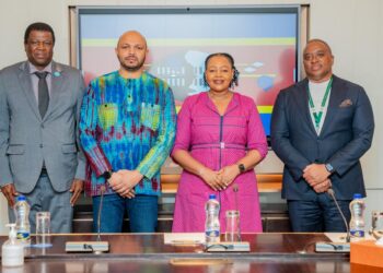 Eswatini’s delegation, led by Prime Minister His Excellency Russell Dlamini, with OACPS Secretary General His Excellency Moussa Saleh Batraki and officials from member states ahead of the African Union Summit in Addis Ababa.