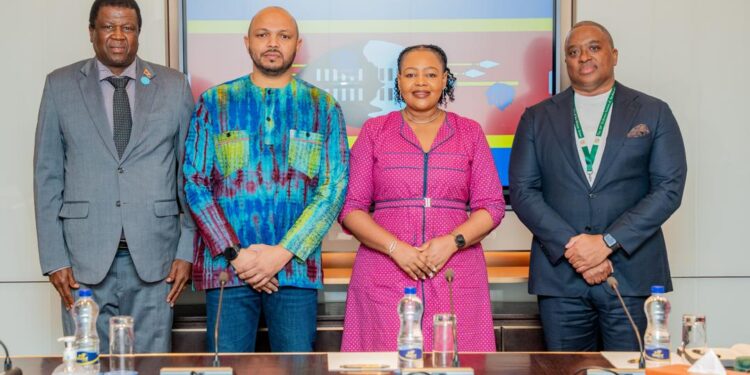 Eswatini’s delegation, led by Prime Minister His Excellency Russell Dlamini, with OACPS Secretary General His Excellency Moussa Saleh Batraki and officials from member states ahead of the African Union Summit in Addis Ababa.