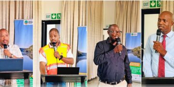 Key speakers at the AFR100 Multi-Stakeholder Forum share insights on ecosystem restoration, climate action, and sustainable development in Eswatini. Photo by Mbuluzi Ecosystems Restoration Project.