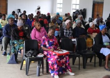 Community leaders and stakeholders follow proceedings during the SAPEMP sensitisation meeting held in one of the targeted Inkhundla as part of the nationwide rollout led by the Eswatini Water and Agricultural Development Enterprise.
