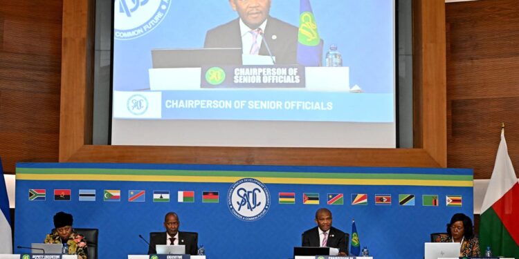 SADC Executive Secretary Elias Magosi addresses Senior Officials during the meeting on the Mid Term Review of the RISDP 2020 to 2030 in Pretoria.