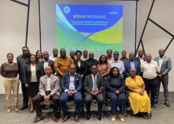 Delegates from SADC member states, the SADC Secretariat and the European Union during the Third ECESPA Technical Committee meeting in Mahalapye, Botswana, on 27 February 2026.