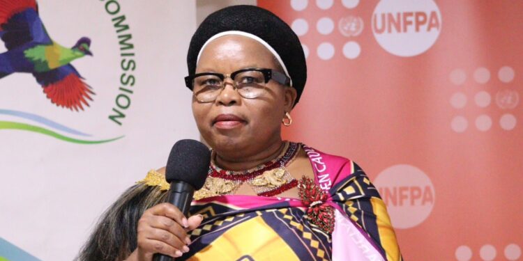 Jane Mkhonta delivers remarks during the Eswatini Women’s Dialogue 2026 held at Esibayeni as part of activities marking International Women’s Day.
