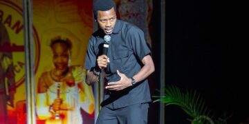 Mdura entertains the audience during one of his comedy performances in Durban. Photo by Mdura