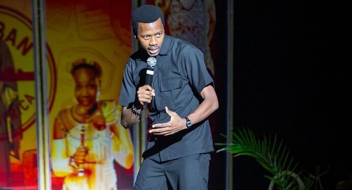 Mdura entertains the audience during one of his comedy performances in Durban. Photo by Mdura