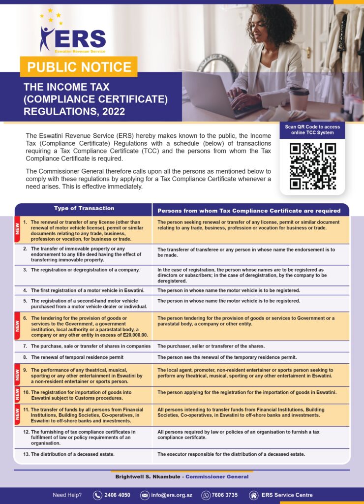 ERS TCC Regulations Public Notice