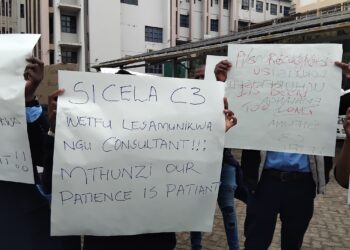 Laboratory staff protest over delayed pay, years of contract employment